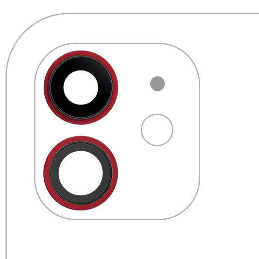 Back Camera Lens With Bracket & Bezel For iPhone 12 / 12 Mini (Red) (Real Sapphire / Premium)