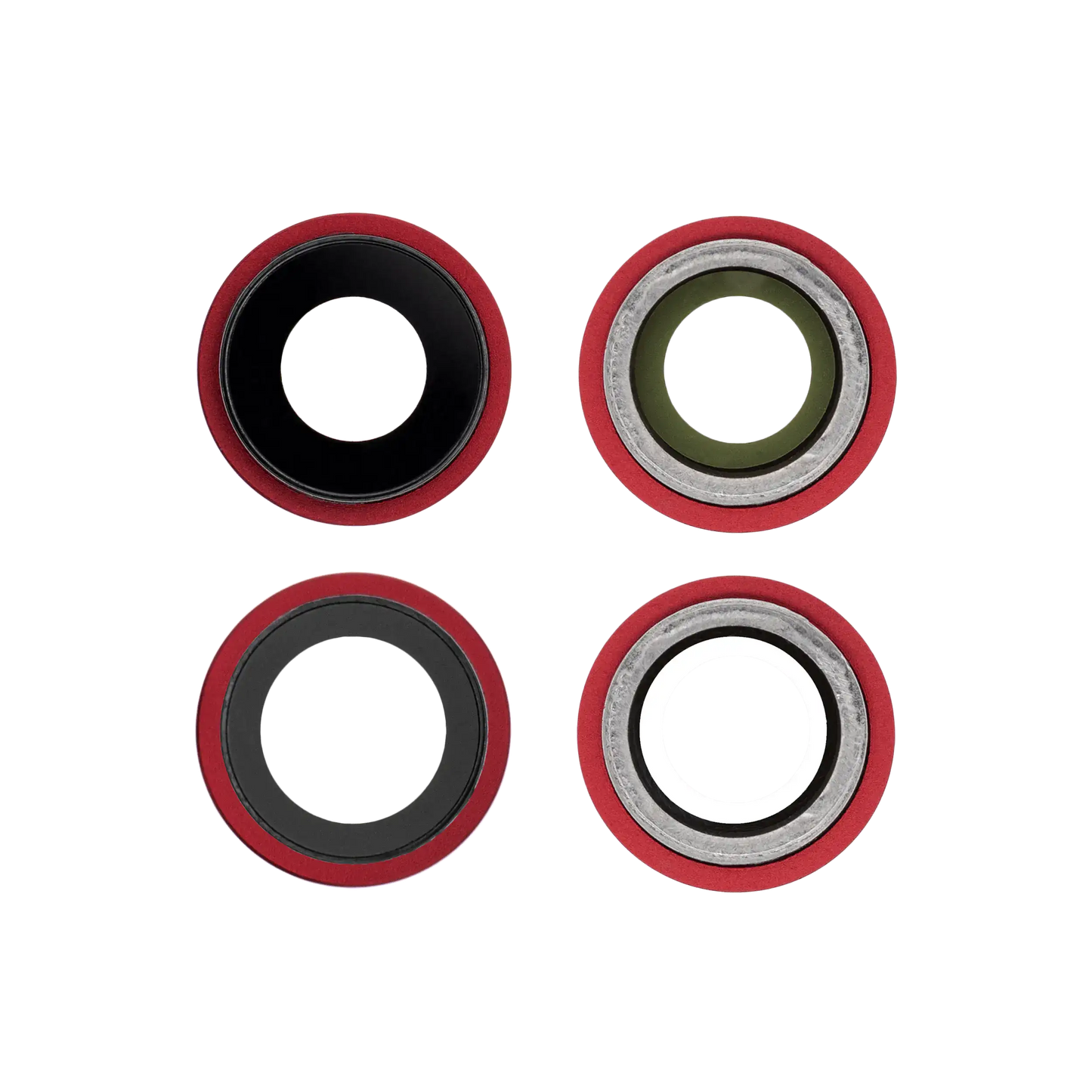 Back Camera Lens With Bracket & Bezel For iPhone 12 / 12 Mini (Red) (Real Sapphire / Premium)
