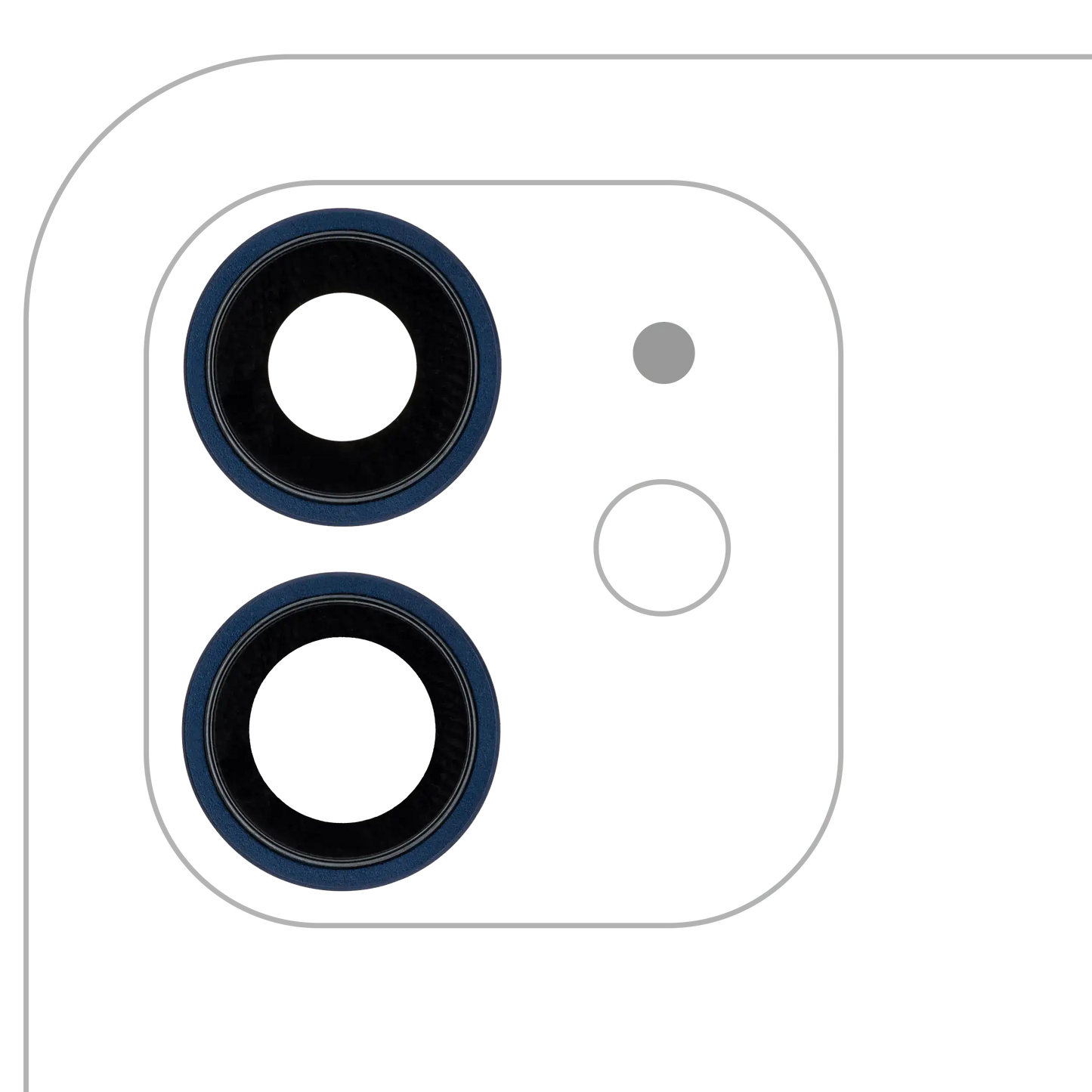 Back Camera Lens With Bracket & Bezel For iPhone 12 / 12 Mini (Blue) (Real Sapphire / Premium)