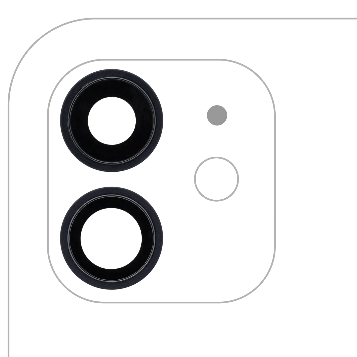 Back Camera Lens With Bracket & Bezel For iPhone 12 / 12 Mini (Black) (Real Sapphire / Premium)