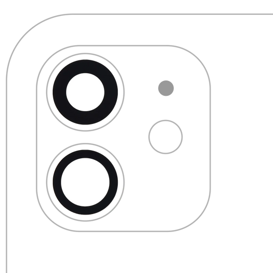 Back Camera Lens (Glass Only) With Adhesive For iPhone 12 / 12 Mini (2 Piece Set) (Premium) (Real Sapphire)