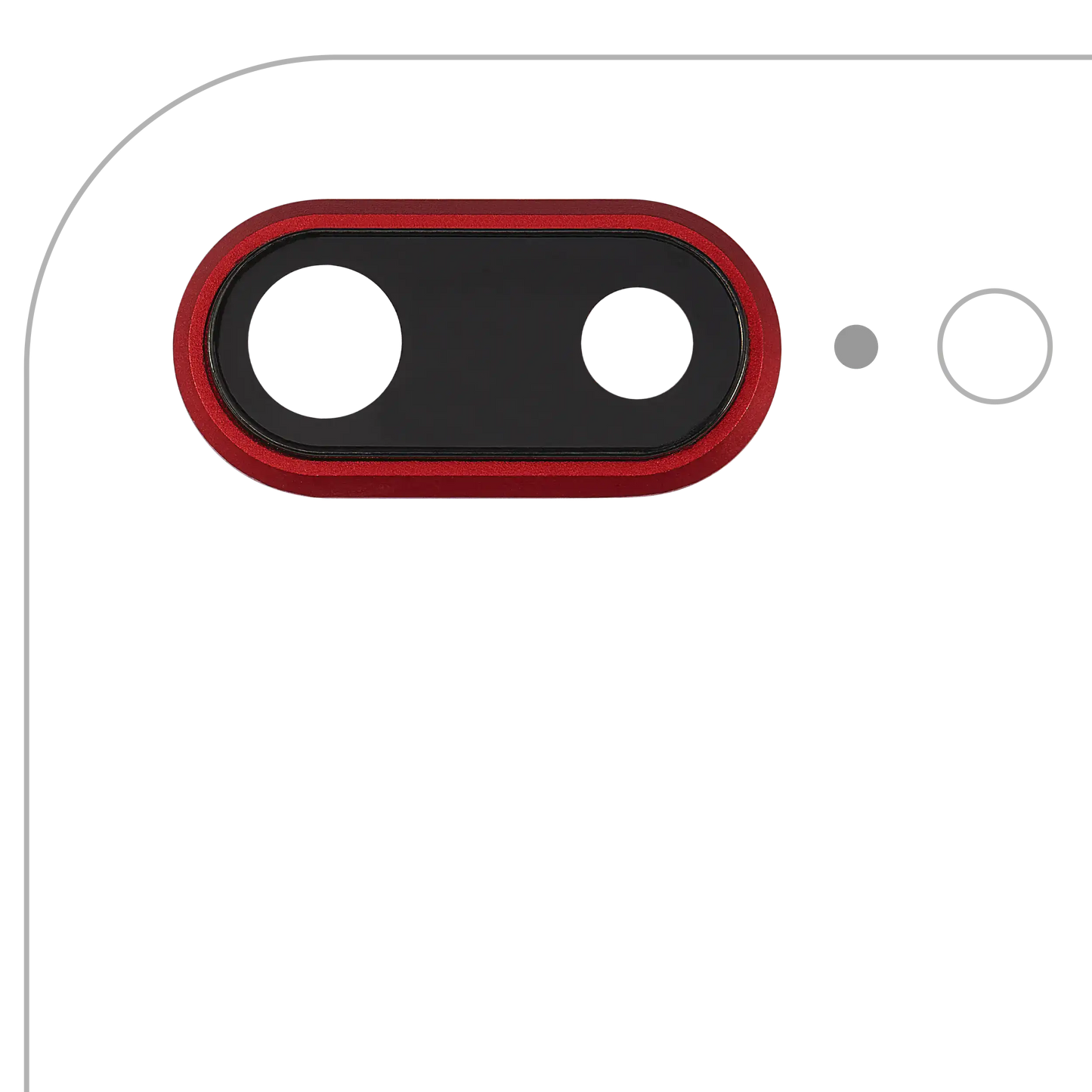 Back Camera Lens With Bracket & Bezel For iPhone 8 Plus (Red) (10 Pack) (Real Sapphire l Premium)