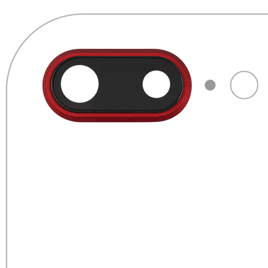 Back Camera Lens With Bracket & Bezel For iPhone 8 Plus (Red) (10 Pack) (Real Sapphire l Premium)