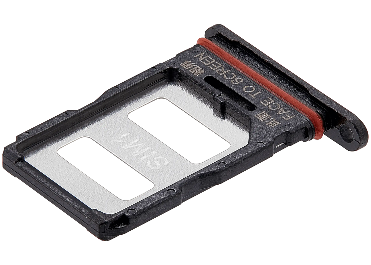Sim Card Tray For Xiaomi 12T Pro (Black) – device repair component close-up – SIM Tray Replacement for phone repair
