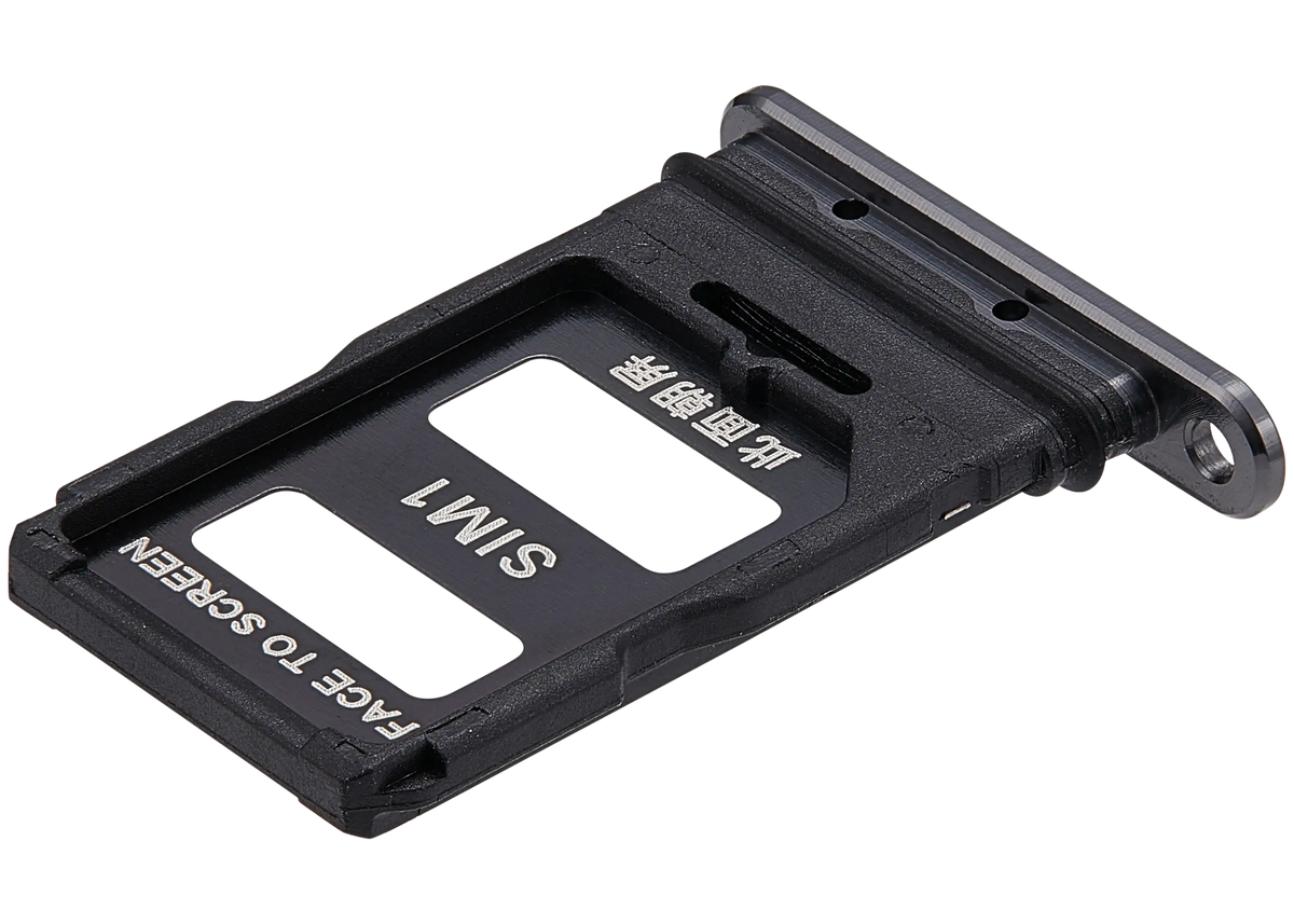 Sim Card Tray For Xiaomi 13 Pro (Ceramic Black) – device repair component close-up – SIM Tray Replacement for phone repair