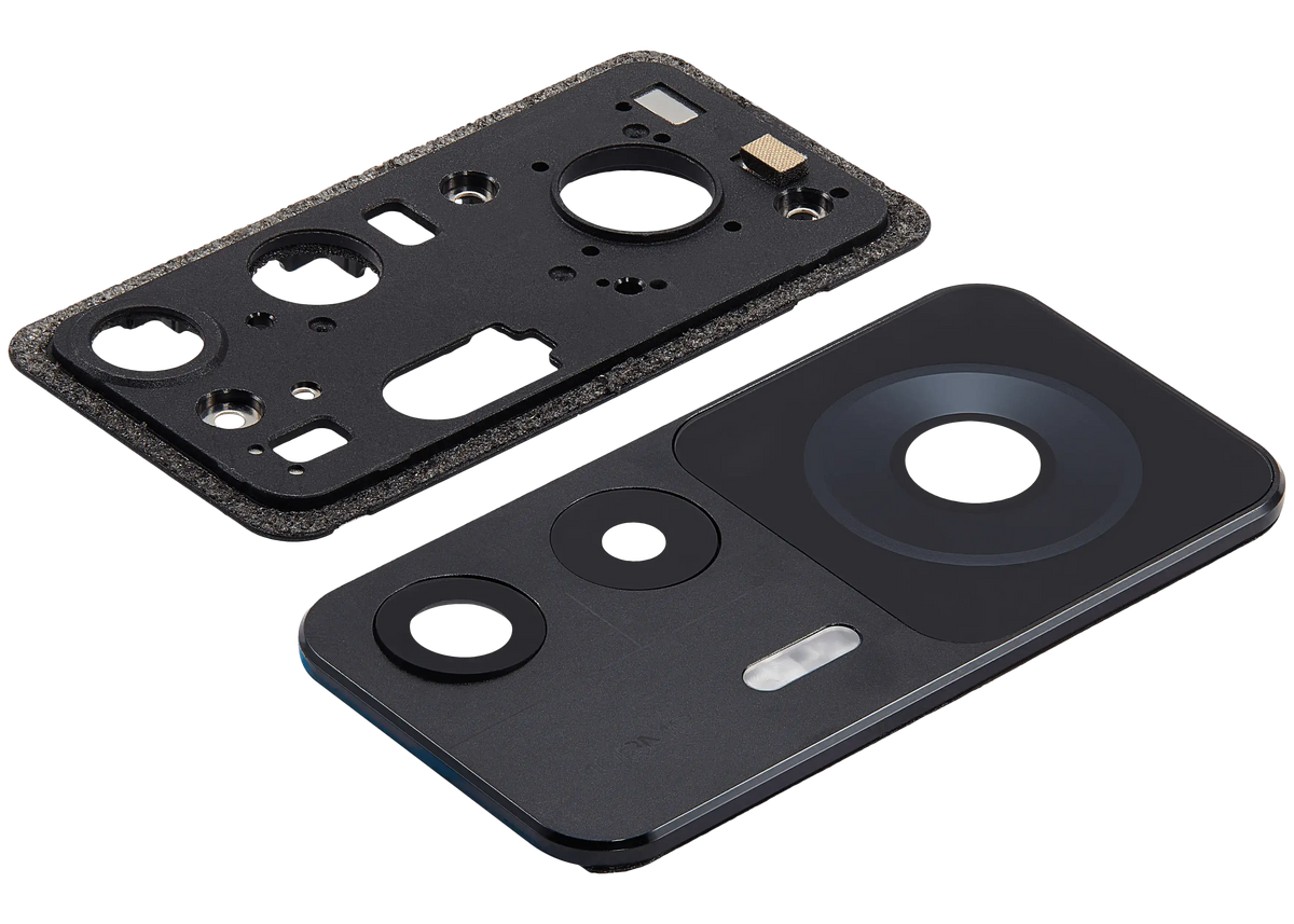 Back Camera Lens With Bracket / Bezel Fo Xiaomi 12T (2 Piece Set) (Black) – device repair component close-up – Camera Replacement for phone repair