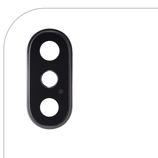 Back Camera Lens With Bracket & Bezel For iPhone XS / XS Max (Silver) (Real Sapphire l Premium) (10 Pack)