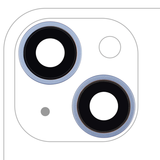 Back Camera Lens With Bracket & Bezel For iPhone 14 / 14 Plus (2 Piece Set) (Aftermarket Plus) (Blue)