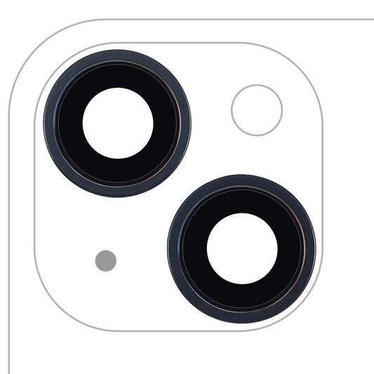 Back Camera Lens With Bracket & Bezel For iPhone 14 / 14 Plus (2 Piece Set) (Aftermarket Plus) (Midnight)