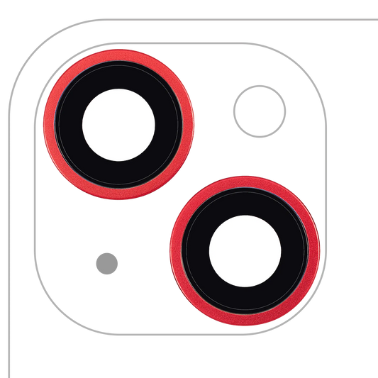 Back Camera Lens With Bracket & Bezel For iPhone 14 / 14 Plus (2 Piece Set) (Aftermarket Plus) (Red)