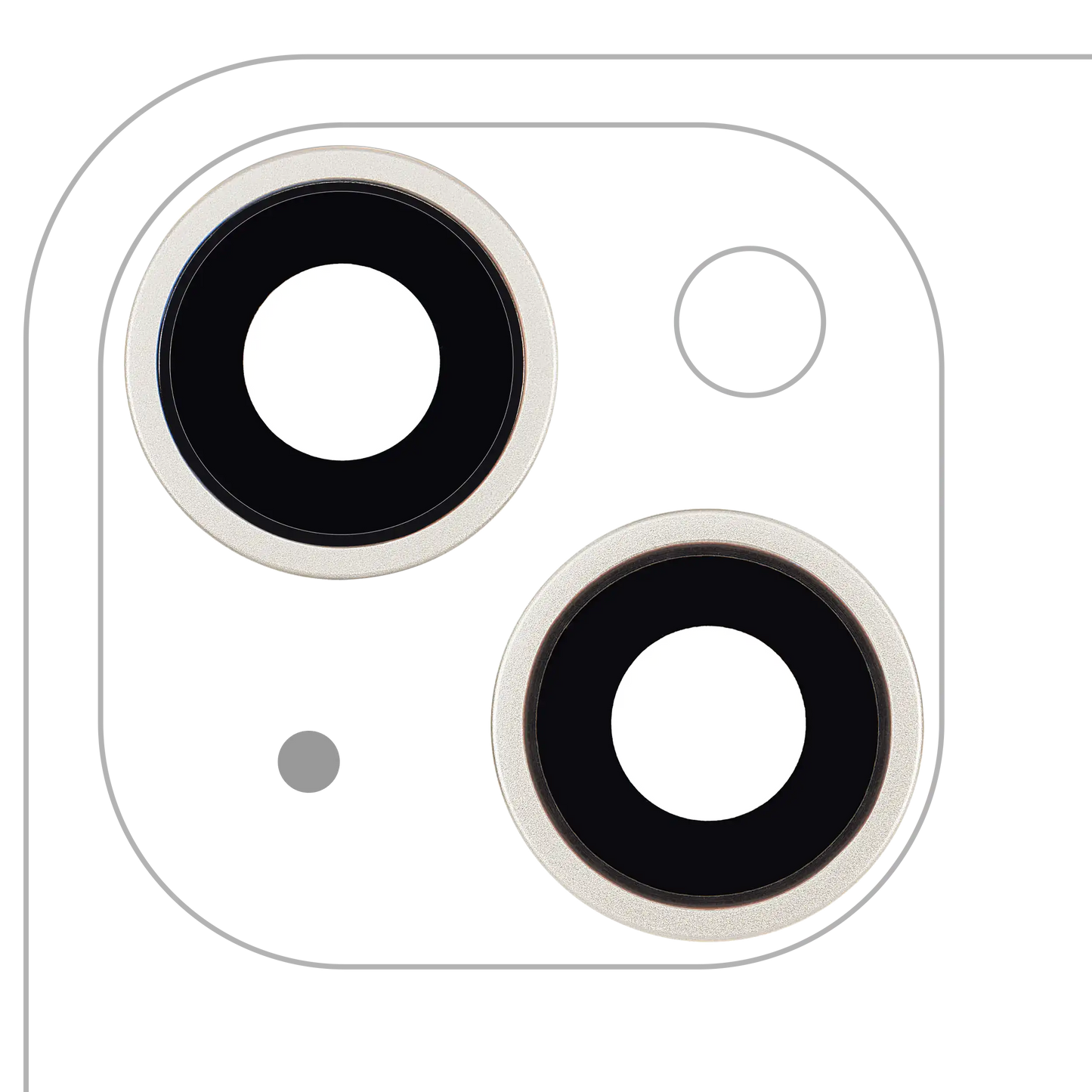 Back Camera Lens With Bracket & Bezel For iPhone 14 / 14 Plus (2 Piece Set) (Aftermarket Plus) (Starlight)