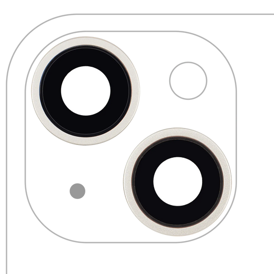Back Camera Lens With Bracket & Bezel For iPhone 14 / 14 Plus (2 Piece Set) (Aftermarket Plus) (Starlight)