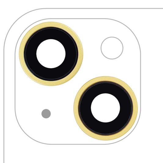 Back Camera Lens With Bracket & Bezel For iPhone 14 / 14 Plus (2 Piece Set) (Aftermarket Plus) (Yellow)
