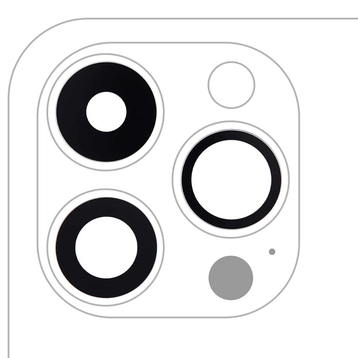 Back Camera Lens (Glass Only) With Adhesive For iPhone 14 Pro / 14 Pro Max (3 Piece Set) (Premium) (Real Sapphire)