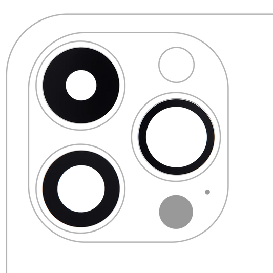 Back Camera Lens (Glass Only) With Adhesive For iPhone 14 Pro / 14 Pro Max (3 Piece Set) (Premium) (Real Sapphire)