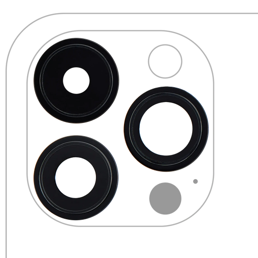 Back Camera Lens With Bracket & Bezel For iPhone 14 Pro / 14 Pro Max (Space Black) (3 Piece Set) (Premium)