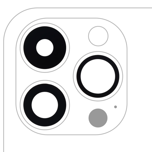 Back Camera Lens (Glass Only) With Adhesive For iPhone 14 Pro / 14 Pro Max (3 Piece Set) (Aftermarket Plus)