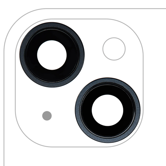Back Camera Lens With Bracket & Bezel For iPhone 14 / 14 Plus (2 Piece Set) (Premium) (Midnight)