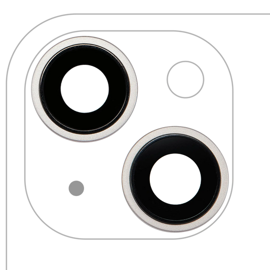 Back Camera Lens With Bracket & Bezel For iPhone 14 / 14 Plus (2 Piece Set) (Premium) (Starlight)