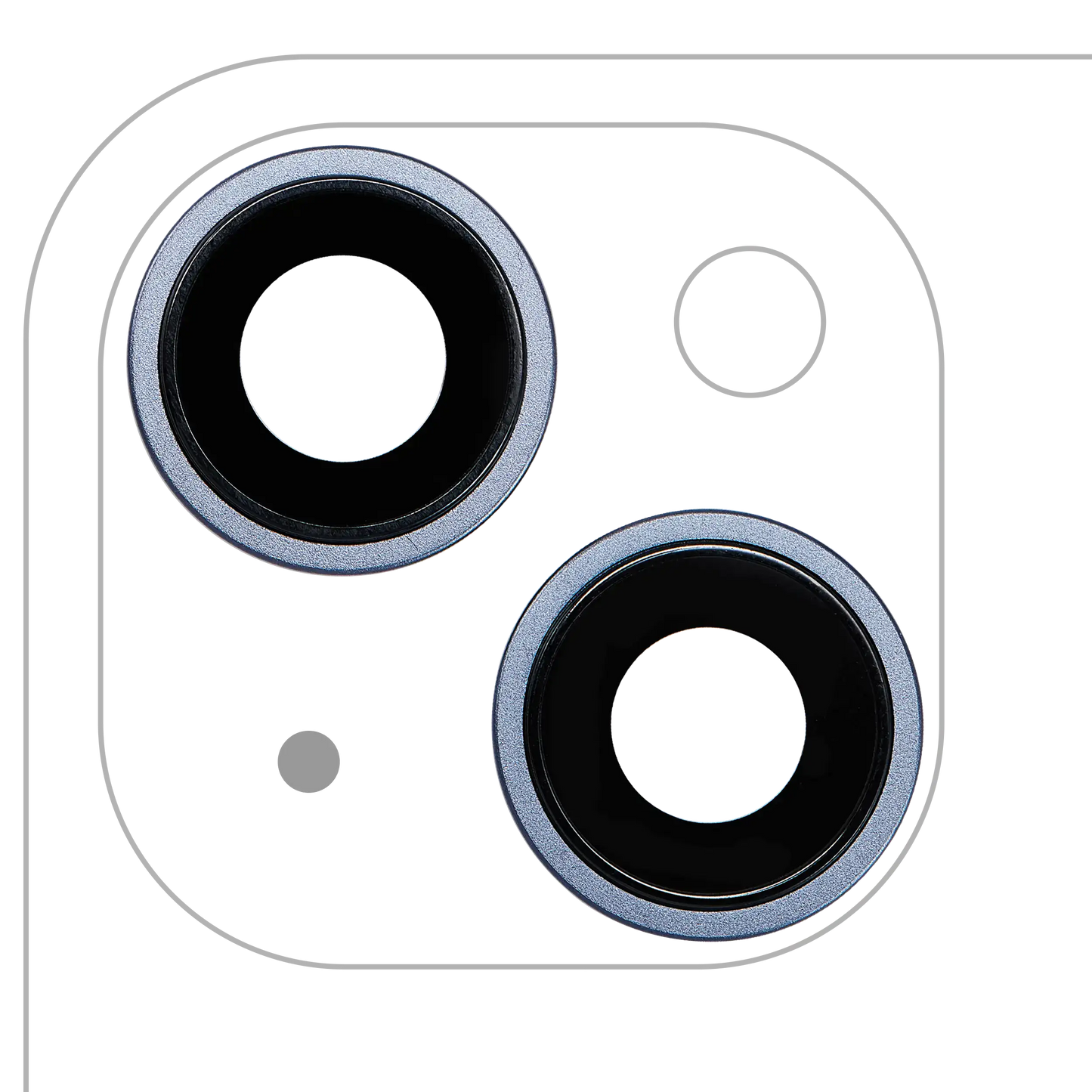 Back Camera Lens With Bracket & Bezel For iPhone 14 / 14 Plus (2 Piece Set) (Premium) (Blue)