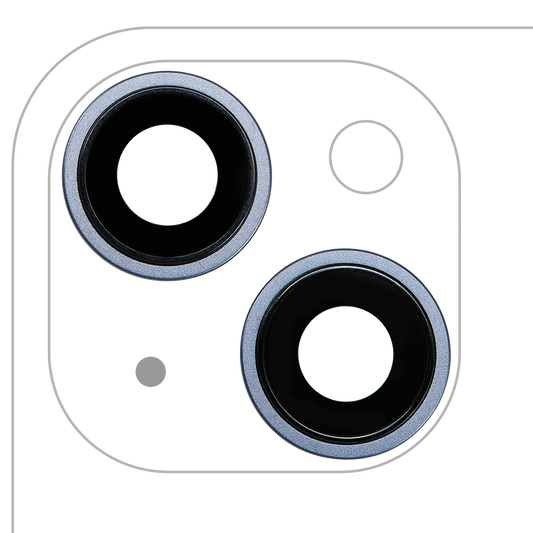 Back Camera Lens With Bracket & Bezel For iPhone 14 / 14 Plus (2 Piece Set) (Premium) (Blue)