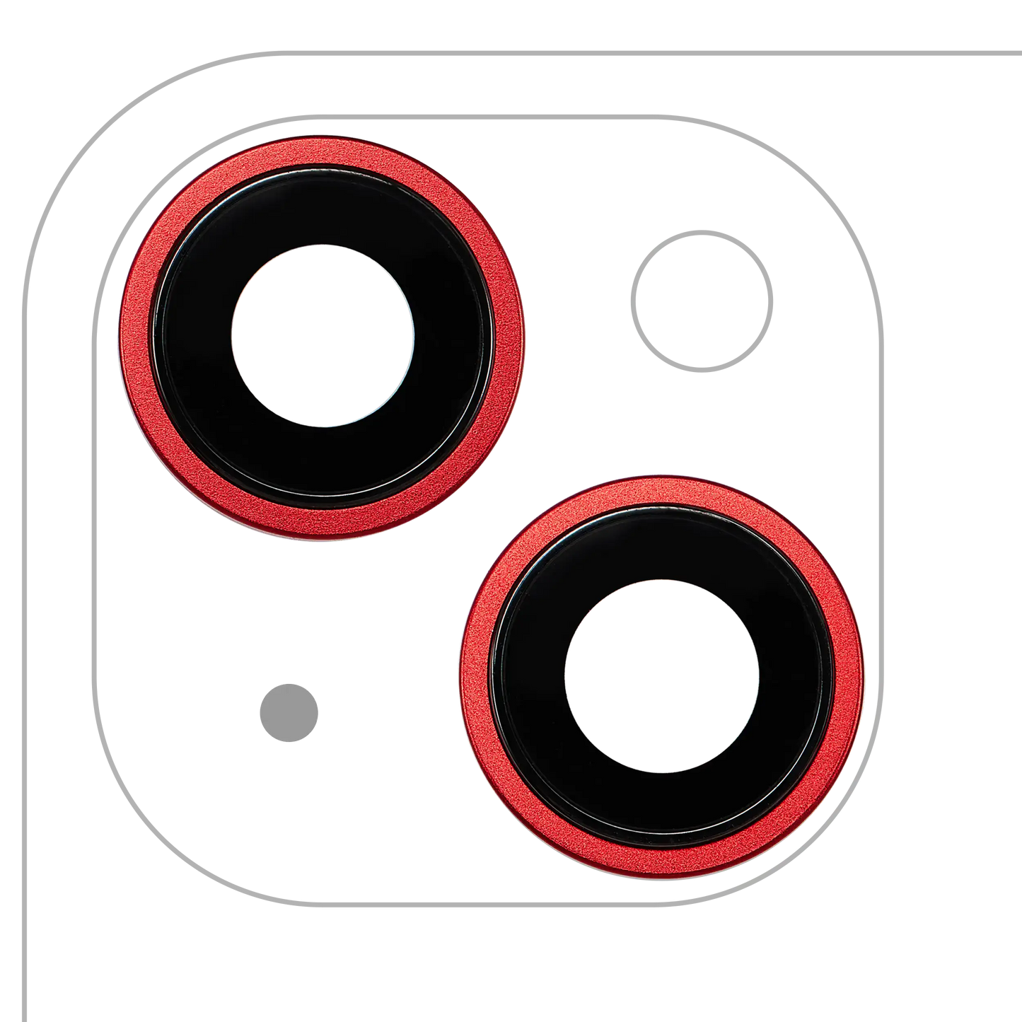 Back Camera Lens With Bracket & Bezel For iPhone 14 / 14 Plus (2 Piece Set) (Premium) (Red)