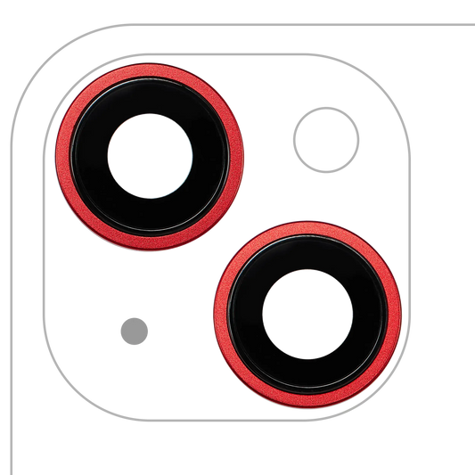 Back Camera Lens With Bracket & Bezel For iPhone 14 / 14 Plus (2 Piece Set) (Premium) (Red)