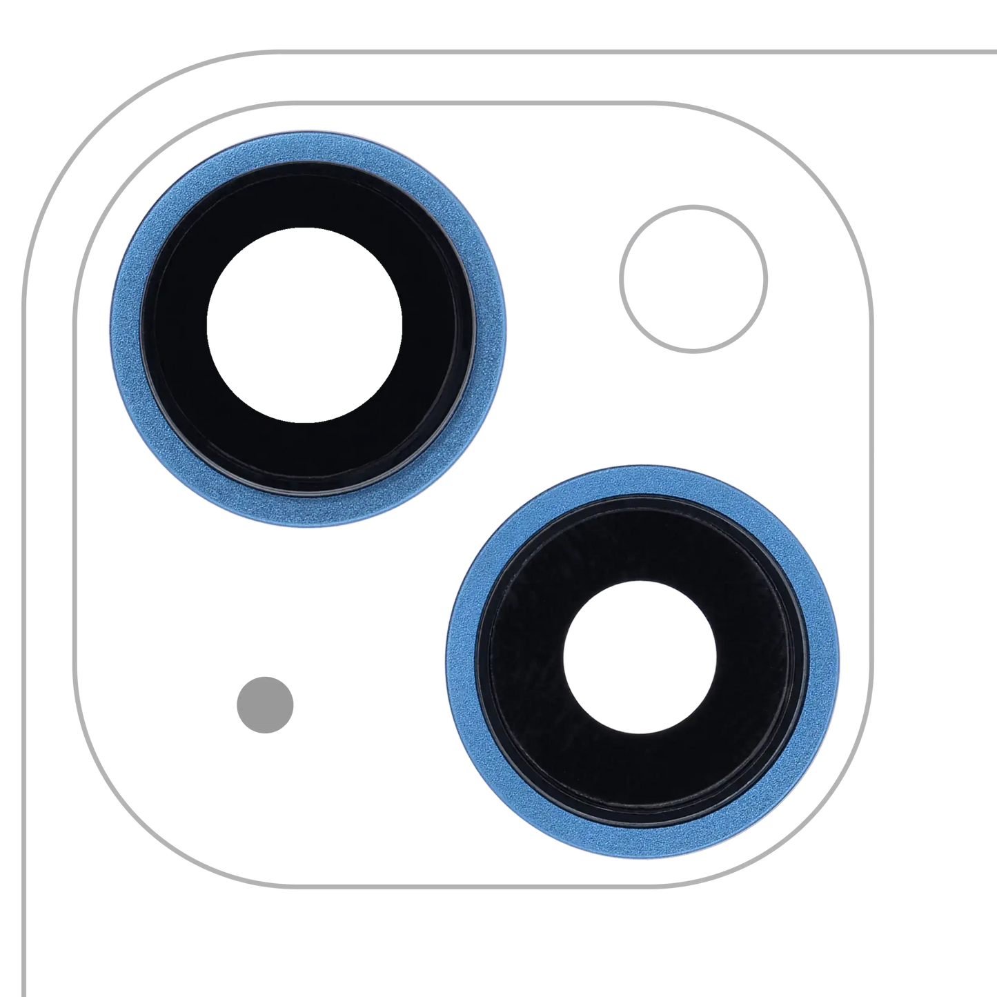 Back Camera Lens With Bracket & Bezel For iPhone 13 / 13 Mini ( 2 Piece) (Aftermarket Plus) (Blue)