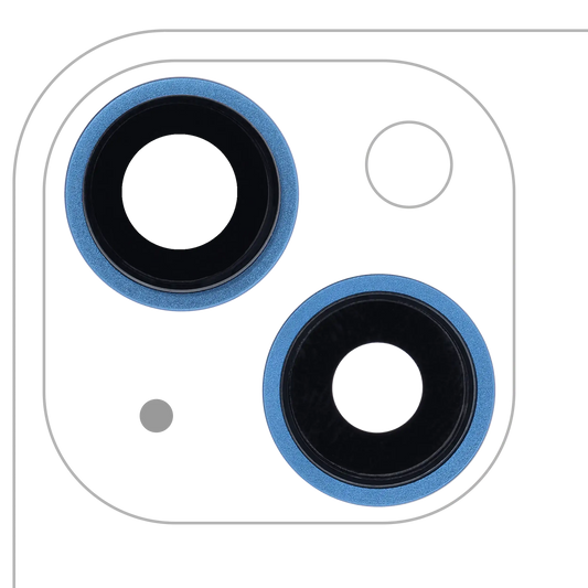 Back Camera Lens With Bracket & Bezel For iPhone 13 / 13 Mini ( 2 Piece) (Aftermarket Plus) (Blue)
