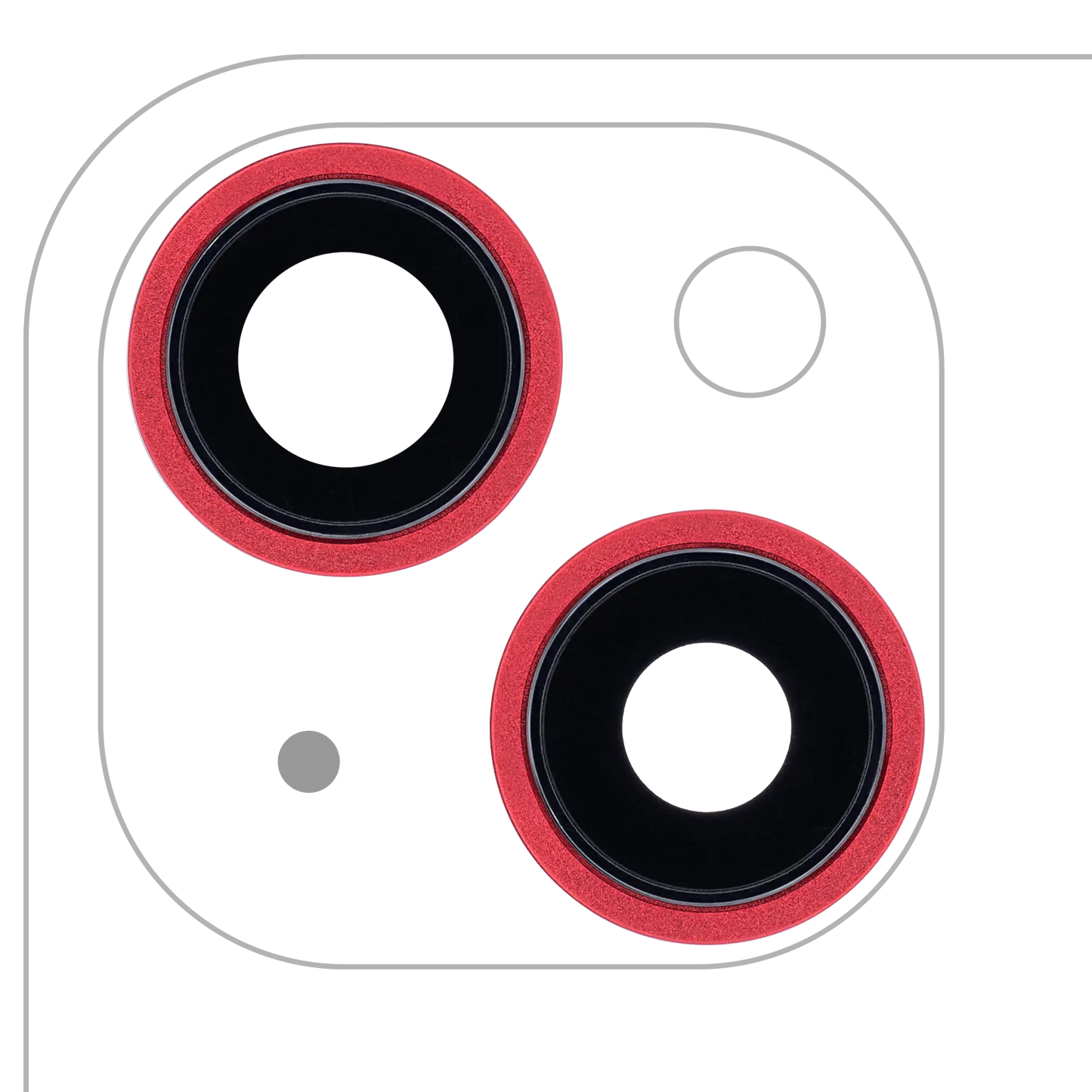 Back Camera Lens With Bracket & Bezel For iPhone 13 / 13 Mini ( 2 Piece) (Aftermarket Plus) (Red)