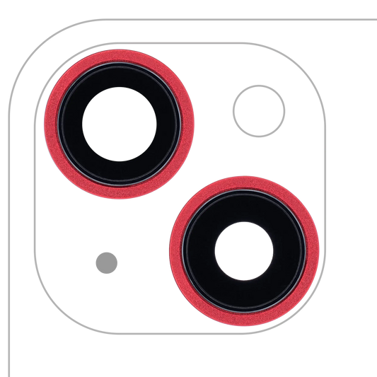 Back Camera Lens With Bracket & Bezel For iPhone 13 / 13 Mini ( 2 Piece) (Aftermarket Plus) (Red)