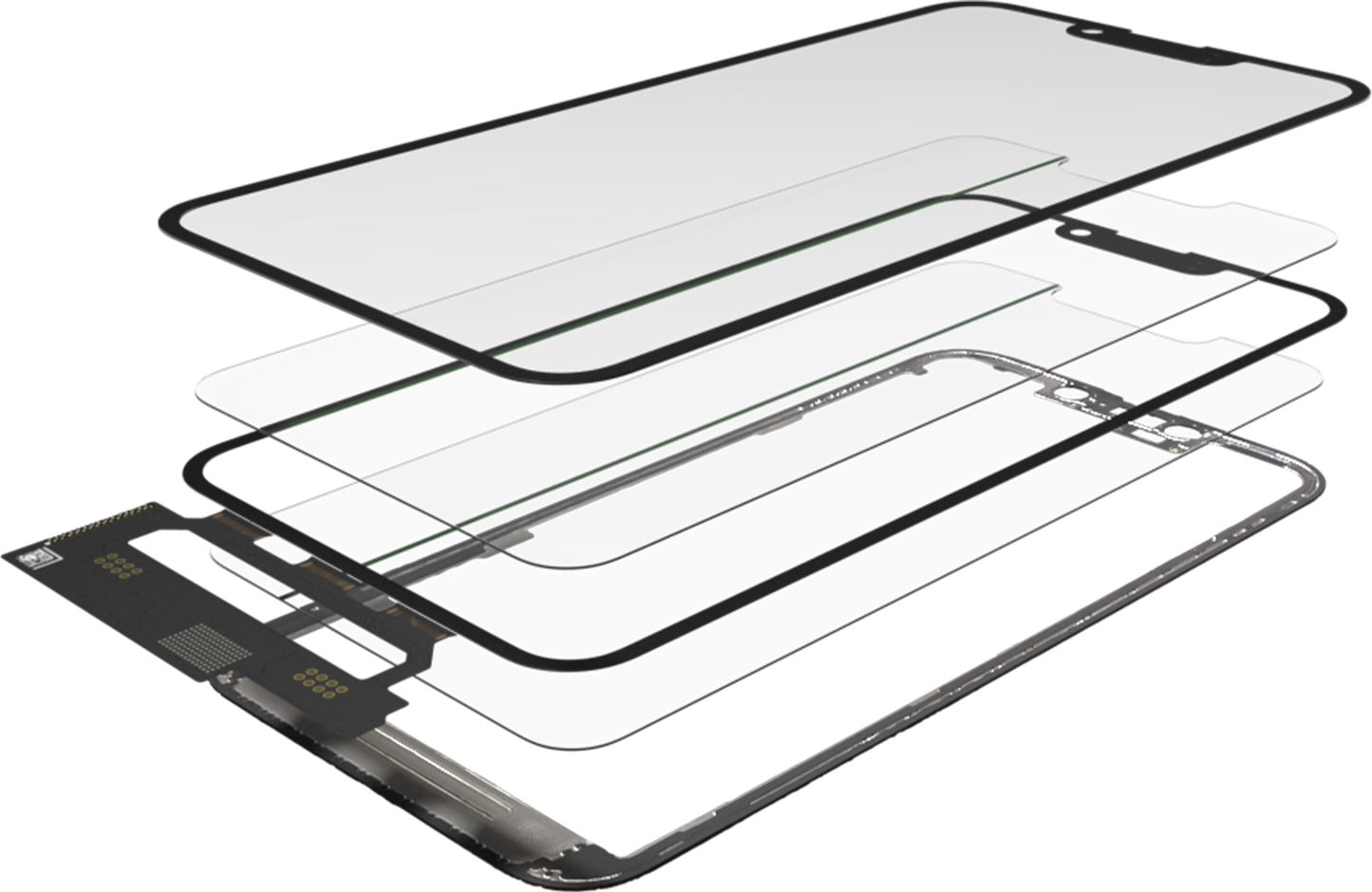 4 in 1 Short Flex (Digitizer Touch With Glass + OCA + Frame Pre-installed) For iPhone 13 (OCA Master)