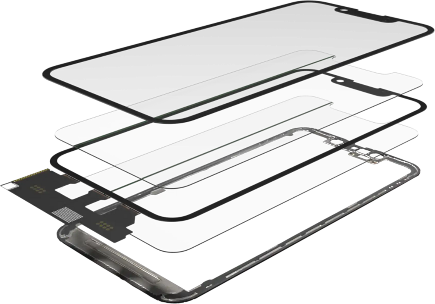 4 in 1 Short Flex (Digitizer Touch With Glass + OCA + Frame Pre-installed) For iPhone 13 Mini (OCA Master)