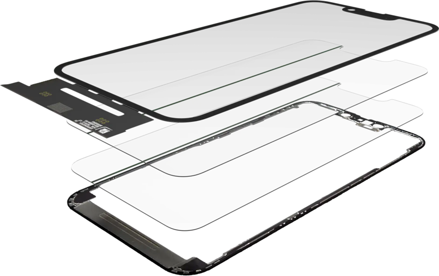 4 in 1 Short Flex (Digitizer Touch With Glass + OCA + Frame Pre-installed) For iPhone 13 Pro Max (OCA Master)