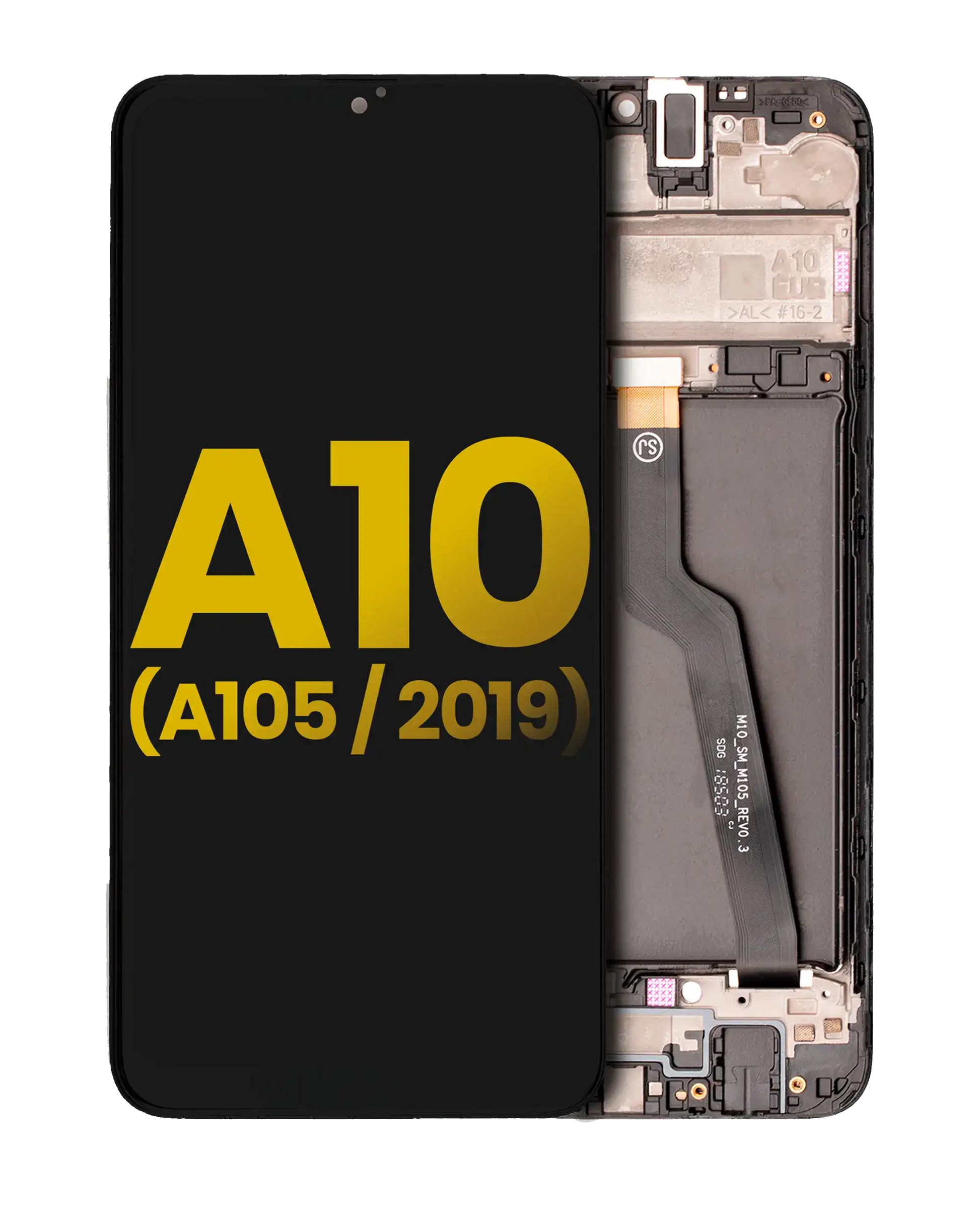 LCD Assembly With Frame For Samsung Galaxy A10 (A105 / 2019) (International Dual Sim Version) (Refurbished) (Black) replacement part product image 1 - SKU 107082020011
