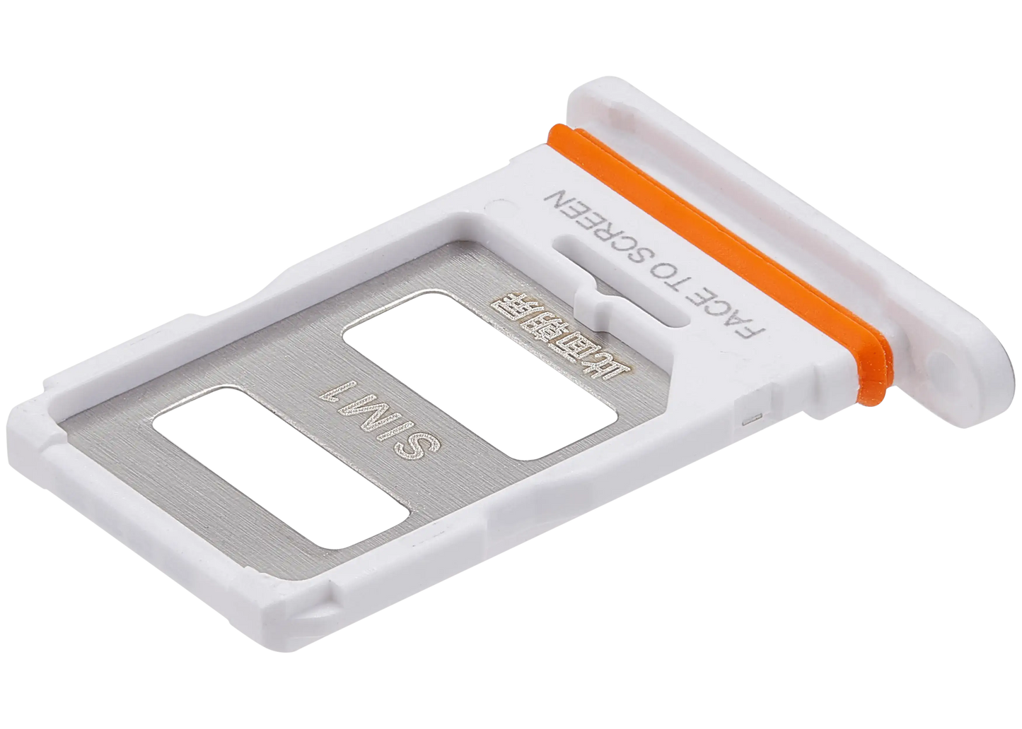 Sim Card Tray For Xiaomi 13 Lite (White) – device repair component close-up – SIM Tray Replacement for phone repair