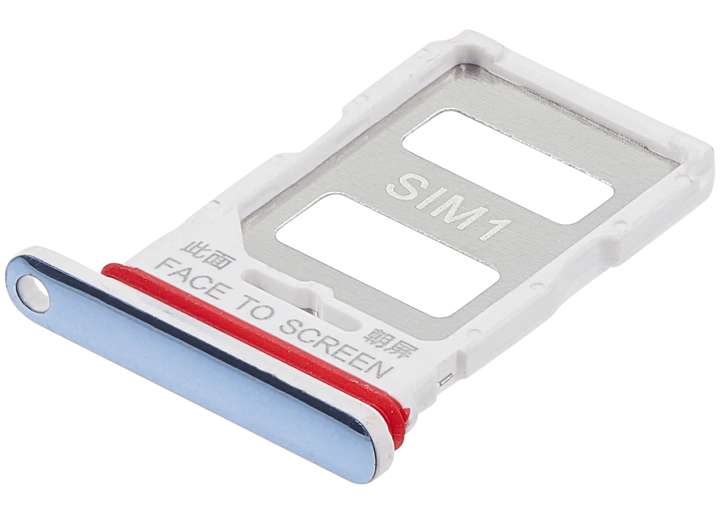 Sim Card Tray For Xiaomi 12T / 12T Pro (Blue) – device repair component close-up – SIM Tray Replacement for phone repair