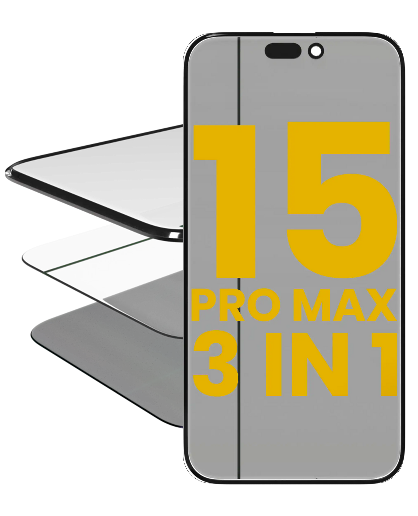 3 in 1 (Glass With OCA Pre-Installed + Polarizer Film ) For iPhone 15 Pro Max (OCA Master) (2 Pack)