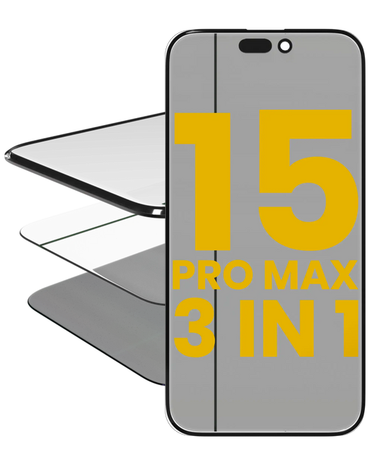 3 in 1 (Glass With OCA Pre-Installed + Polarizer Film ) For iPhone 15 Pro Max (OCA Master) (2 Pack)