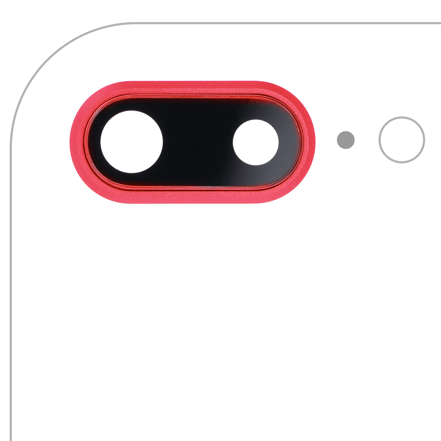 Back Camera Lens With Bracket & Bezel For iPhone 8 Plus (Red) (10 Pack)