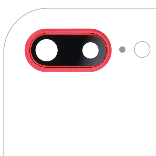 Back Camera Lens With Bracket & Bezel For iPhone 8 Plus (Red) (10 Pack)