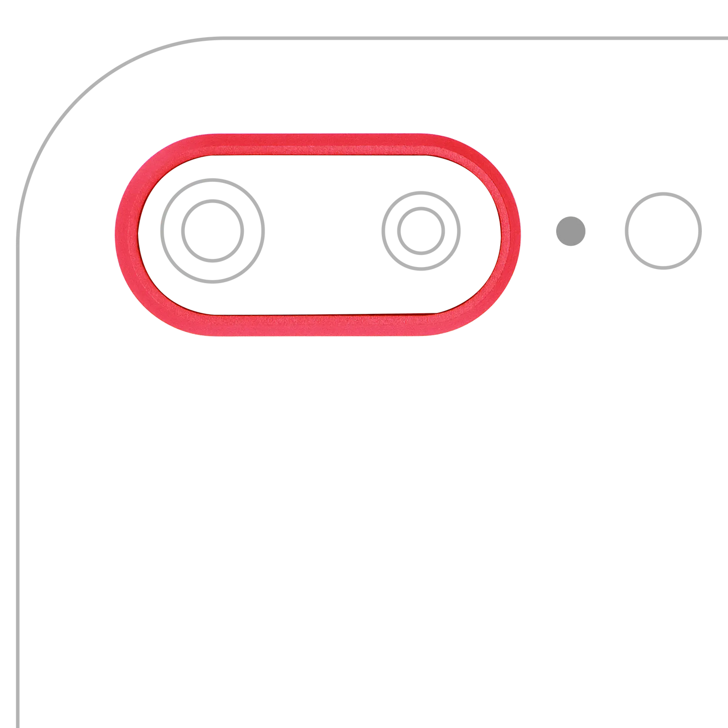 Back Camera Bezel Ring Only For iPhone 8 Plus (Red) (10 Pack)