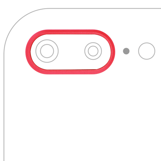 Back Camera Bezel Ring Only For iPhone 8 Plus (Red) (10 Pack)
