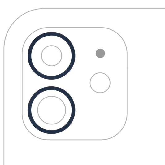 Back Camera Bezel Ring Only For iPhone 12 / 12 Mini (Blue) (2 Piece Set) (10 Pack)