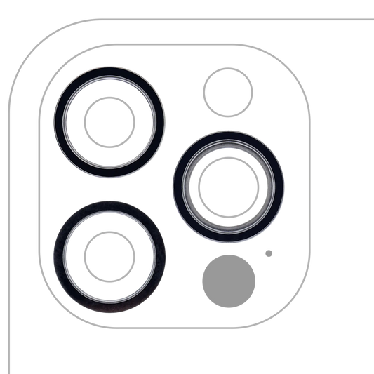 Back Camera Bezel Ring Only For iPhone 12 Pro (Graphite) (3 Piece Set) (10 Pack)