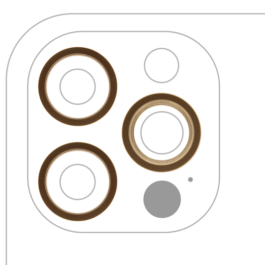 Back Camera Bezel Ring Only For iPhone 12 Pro (Gold) (3 Piece Set) (10 Pack)