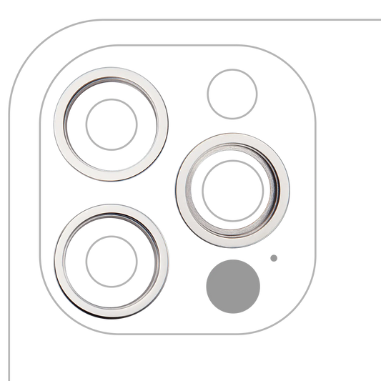 Back Camera Bezel Ring Only For iPhone 12 Pro (Silver) (3 Piece Set) (10 Pack)