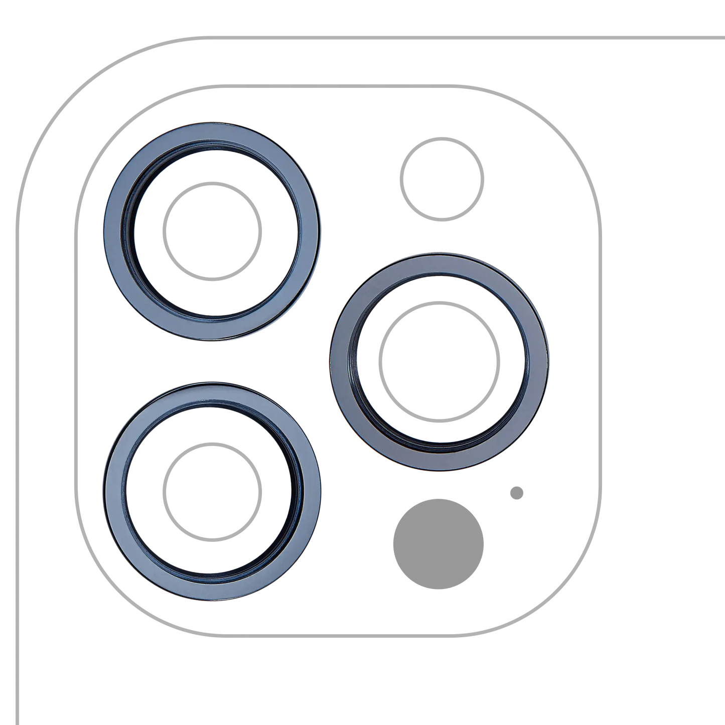 Back Camera Bezel Ring Only For iPhone 12 Pro Max (Pacific Blue) (3 Piece Set) (10 Pack)