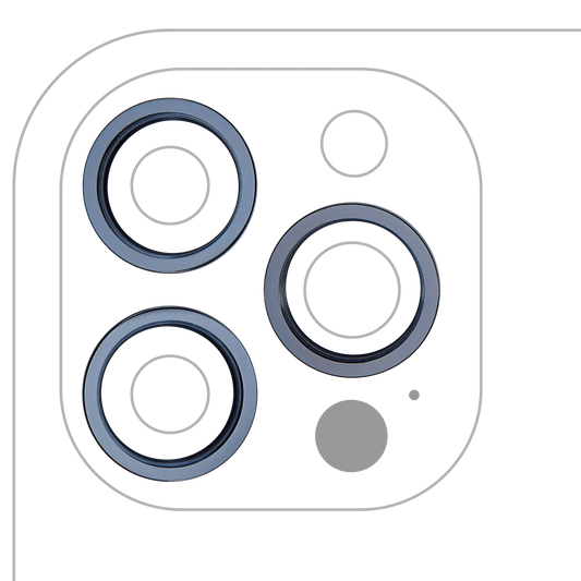 Back Camera Bezel Ring Only For iPhone 12 Pro Max (Pacific Blue) (3 Piece Set) (10 Pack)