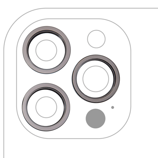 Back Camera Bezel Ring Only For iPhone 12 Pro Max (Graphite) (3 Piece Set) (10 Pack)